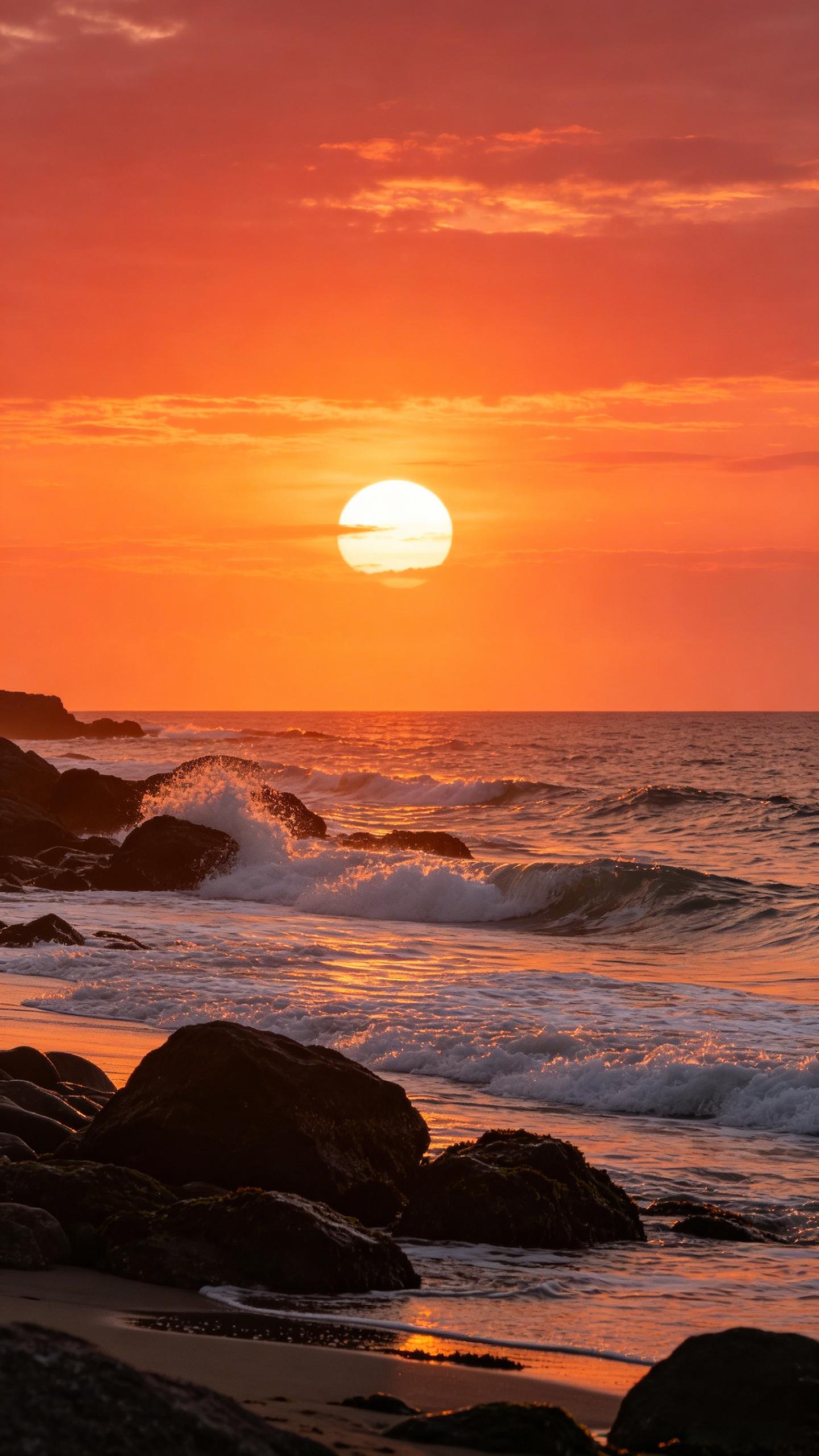 Golden Dusk on Open Sea